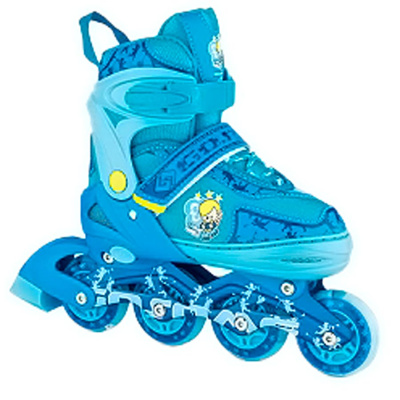 Ролики раздвижные размер М 34-37 Рыжий кот 7299BM голубые 1